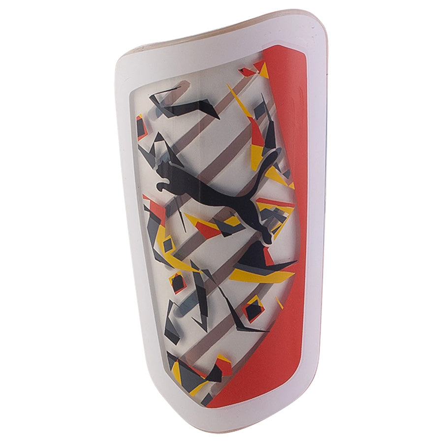 Puma Neymar Jr. Ultra Flex Sleeve Shin Guards - White/Hot Heat